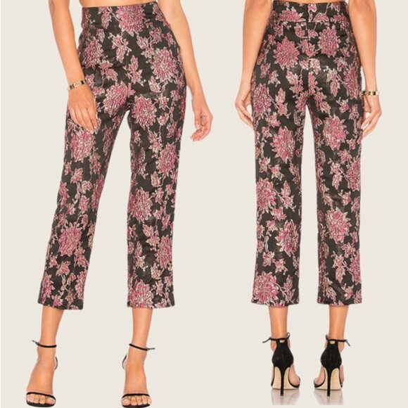 For Love & Lemons Luella Cigarette pants in Metallic Jacquard - Picture 6 of 7
